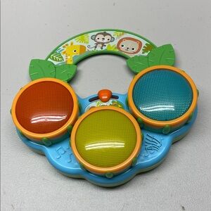 Bright Starts Safari Jungle Beats Musical Toy Drum Melody Mode Lights Baby